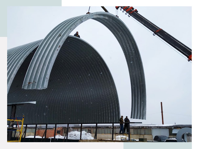 Полукруглые ангары в Ишиме